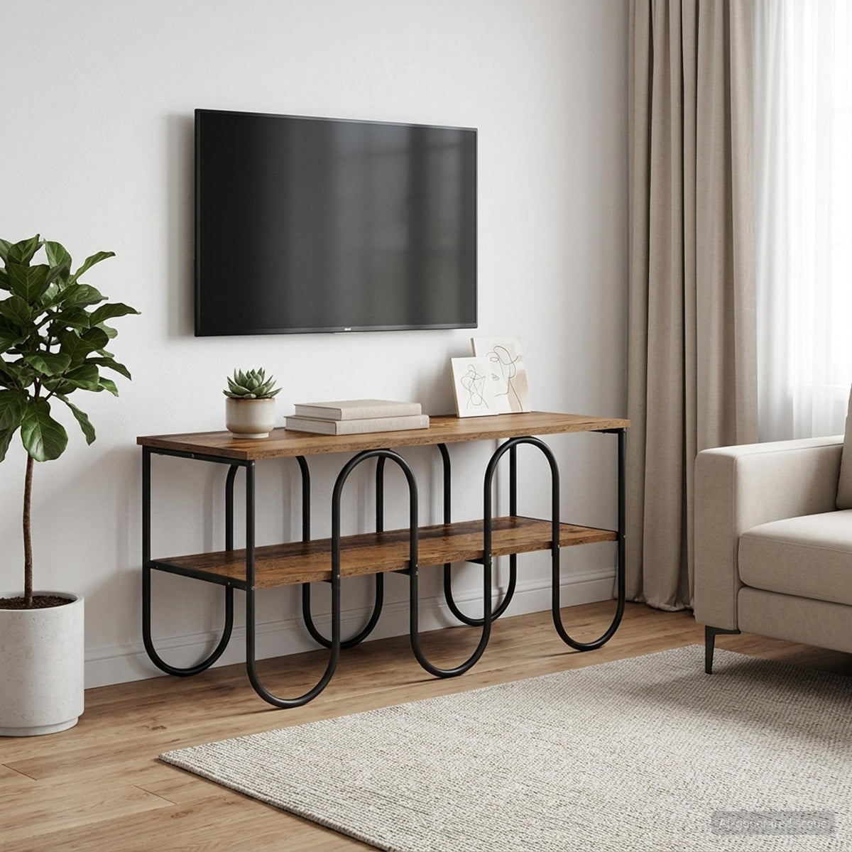 TV-standaard 100 x 40 x 50 cm Oud hout Bewerkt hout