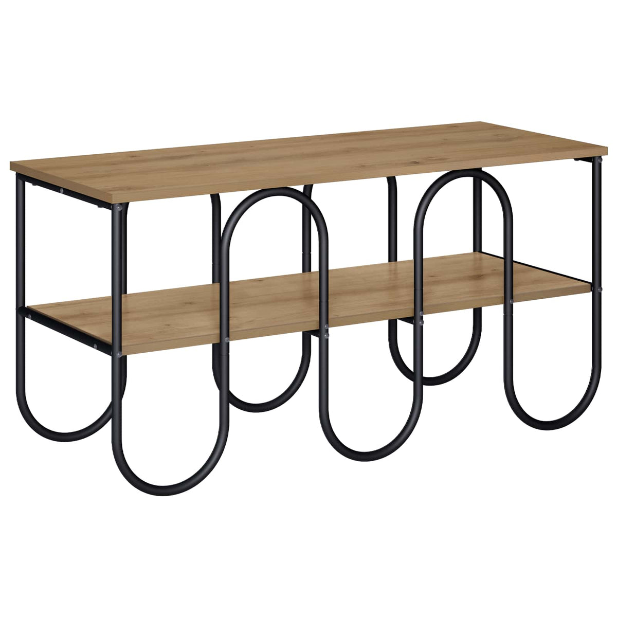 TV-standaard 100 x 40 x 50 cm Artisanaal eiken Bewerkt hout