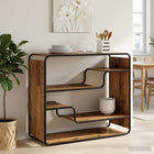 Dressoir 98x37.5x75.5 cm oud hout bewerkt hout staal