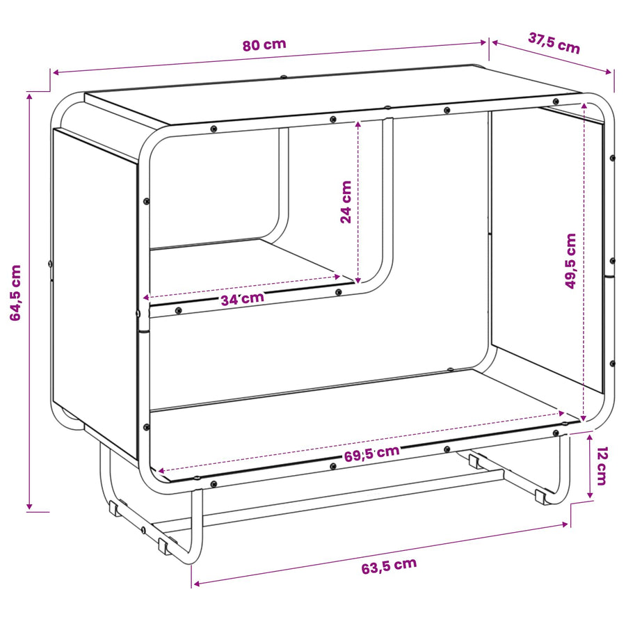 Dressoir Grijs Sonoma 80 x 37.5 x 64.5 cm Bewerkt hout