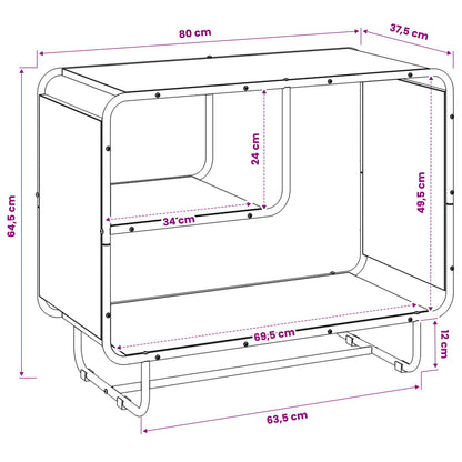 Dressoir Artisanaal eiken 80 x 37.5 x 64.5 cm Bewerkt hout