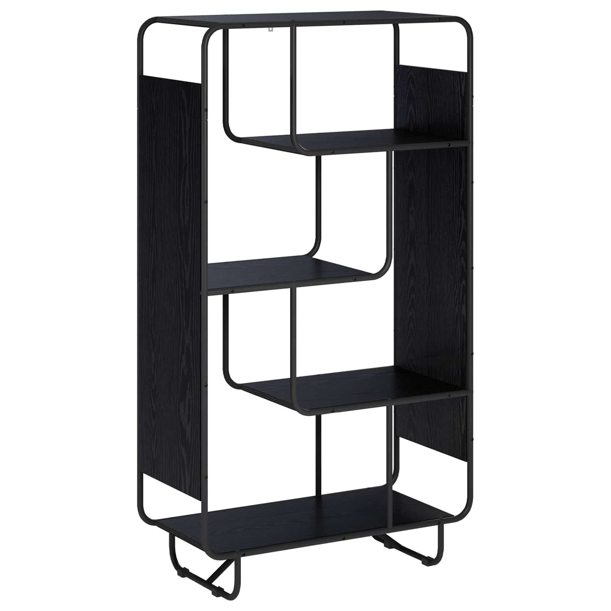 Hoge kast Zwart eiken 80 x 37,5 x 144 cm Bewerkt hout