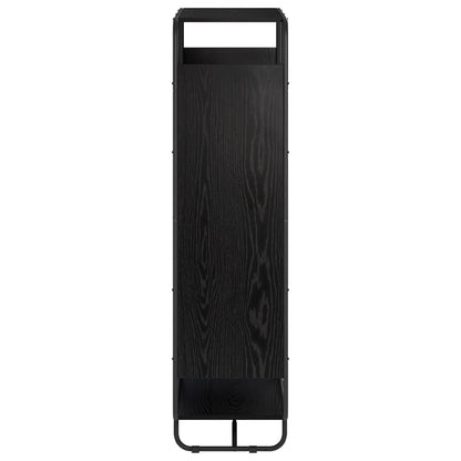 Hoge kast Zwart eiken 80 x 37,5 x 144 cm Bewerkt hout