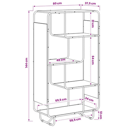 Hoge kast Grijs Sonoma 80 x 37,5 x 144 cm Bewerkt hout