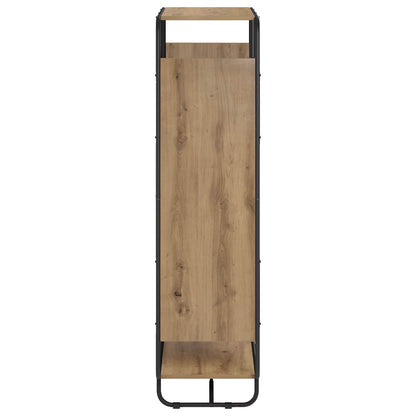 Hoge kast Artisanaal eiken 80 x 37,5 x 144 cm Bewerkt hout