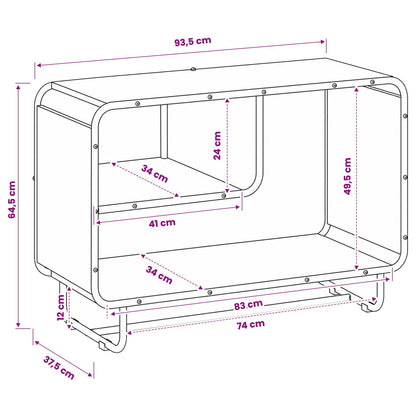 Dressoir Gerookt eiken 93,5 x 37,5 x 64,5 cm Bewerkt hout