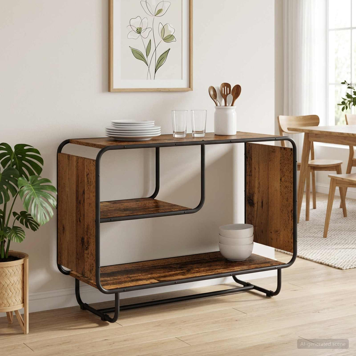 Dressoir Oud hout 93,5 x 37,5 x 64,5 cm Bewerkt hout