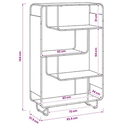 Hoge kast Zwart eiken 93.5 x 37.5 x 144 cm Bewerkt hout