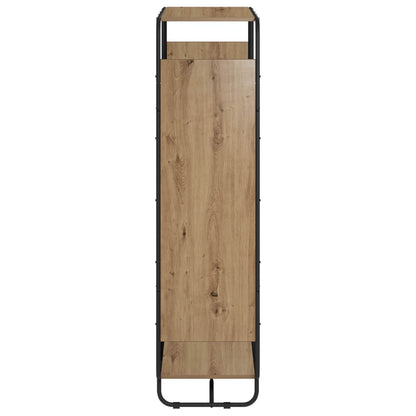Hoge kast Artisanaal eiken 93.5 x 37.5 x 144 cm Bewerkt hout