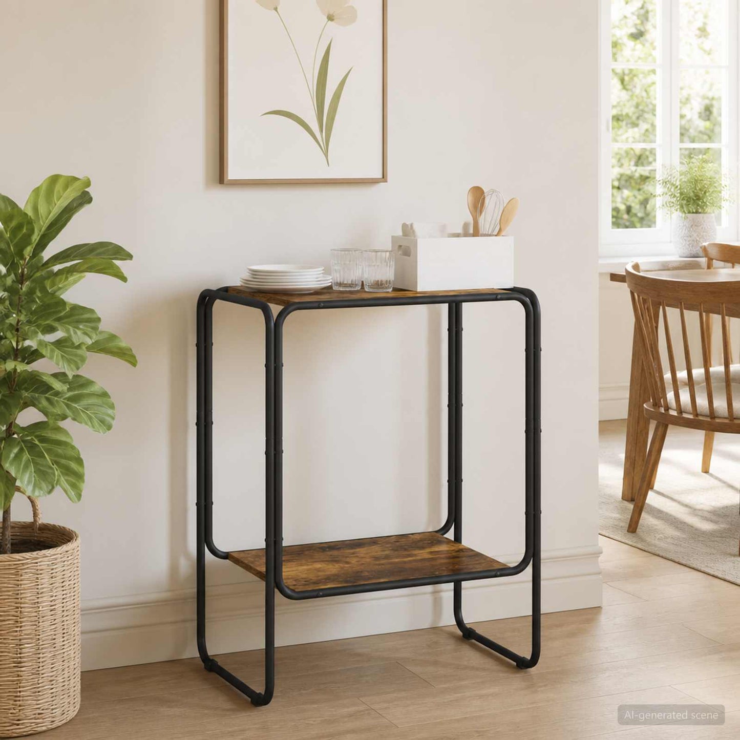 Dressoir Gerookt eiken 60 x 38 x 75 cm Bewerkt hout