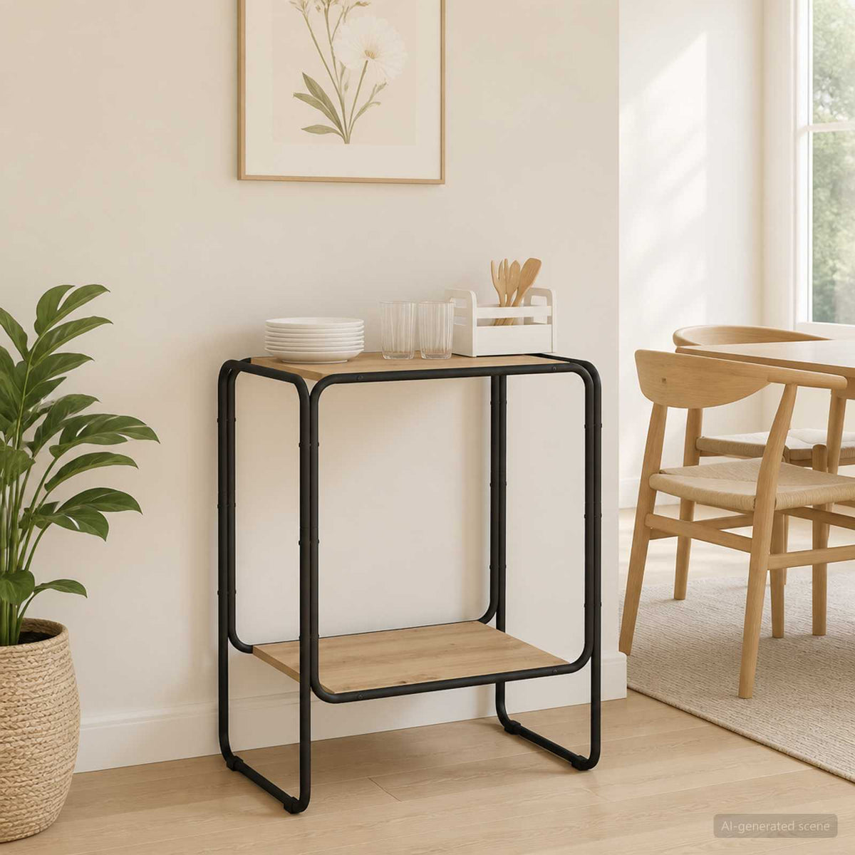 Dressoir Artisanaal eiken 60 x 38 x 75 cm Bewerkt hout