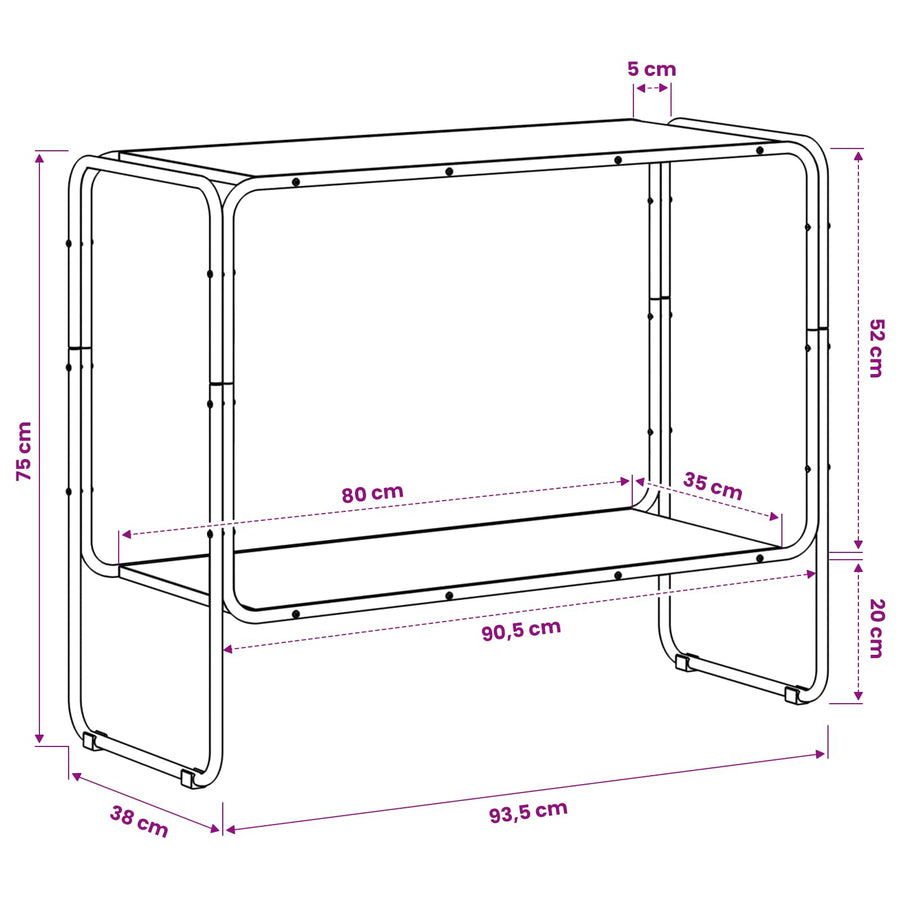 Dressoir Grijs Sonoma 93.5 x 38 x 75 cm Bewerkt hout