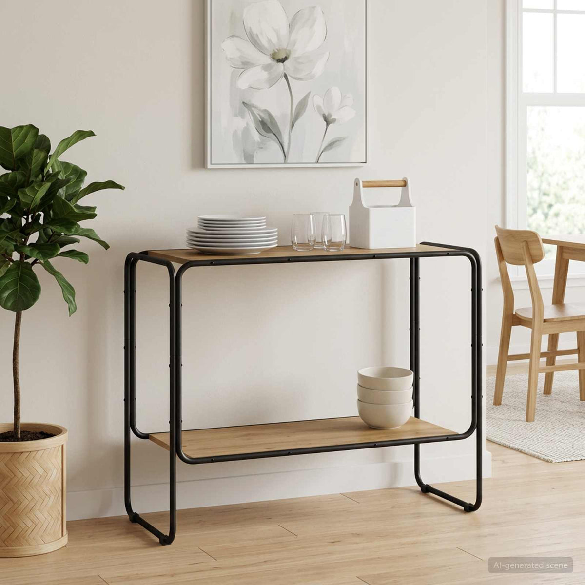 Dressoir Artisanaal eiken 93.5 x 38 x 75 cm Bewerkt hout