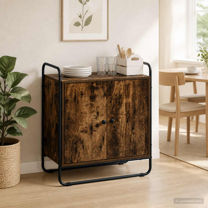 Dressoir Gerookt eiken 68 x 35 x 75 cm Bewerkt hout