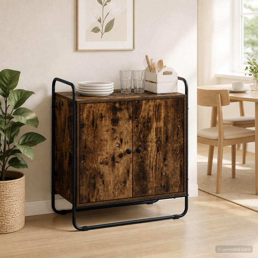 Dressoir Gerookt eiken 68 x 35 x 75 cm Bewerkt hout