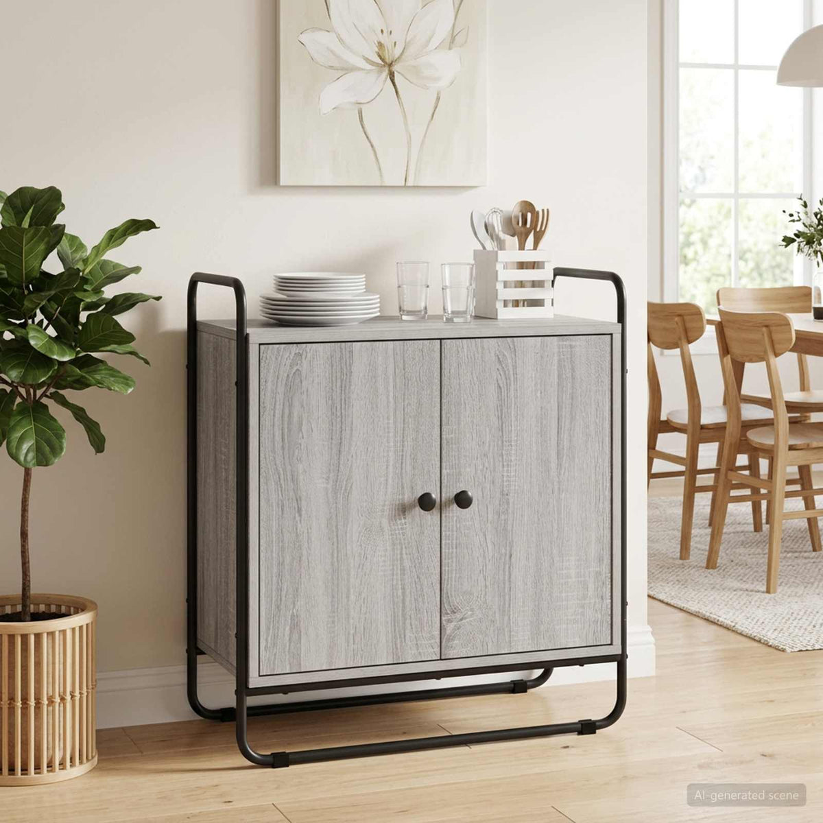 Dressoir Grijs Sonoma 68 x 35 x 75 cm Bewerkt hout