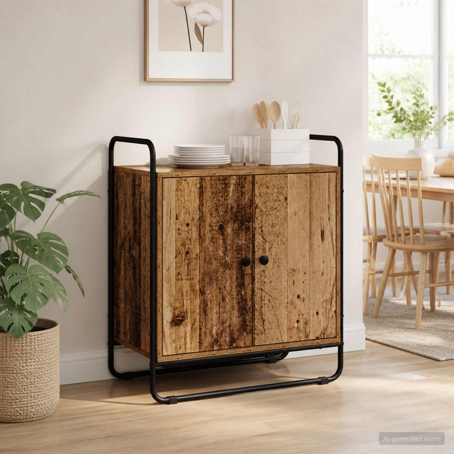 Dressoir Oud hout 68 x 35 x 75 cm Bewerkt hout