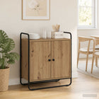 Dressoir 68x35x75 cm artisanaal eiken bewerkt hout