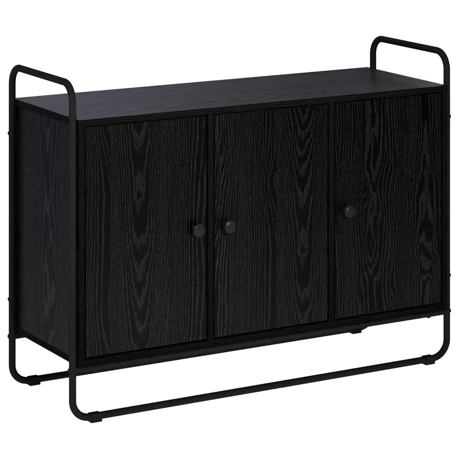 Dressoir Zwart eiken 102 x 35 x 75 cm Bewerkt hout