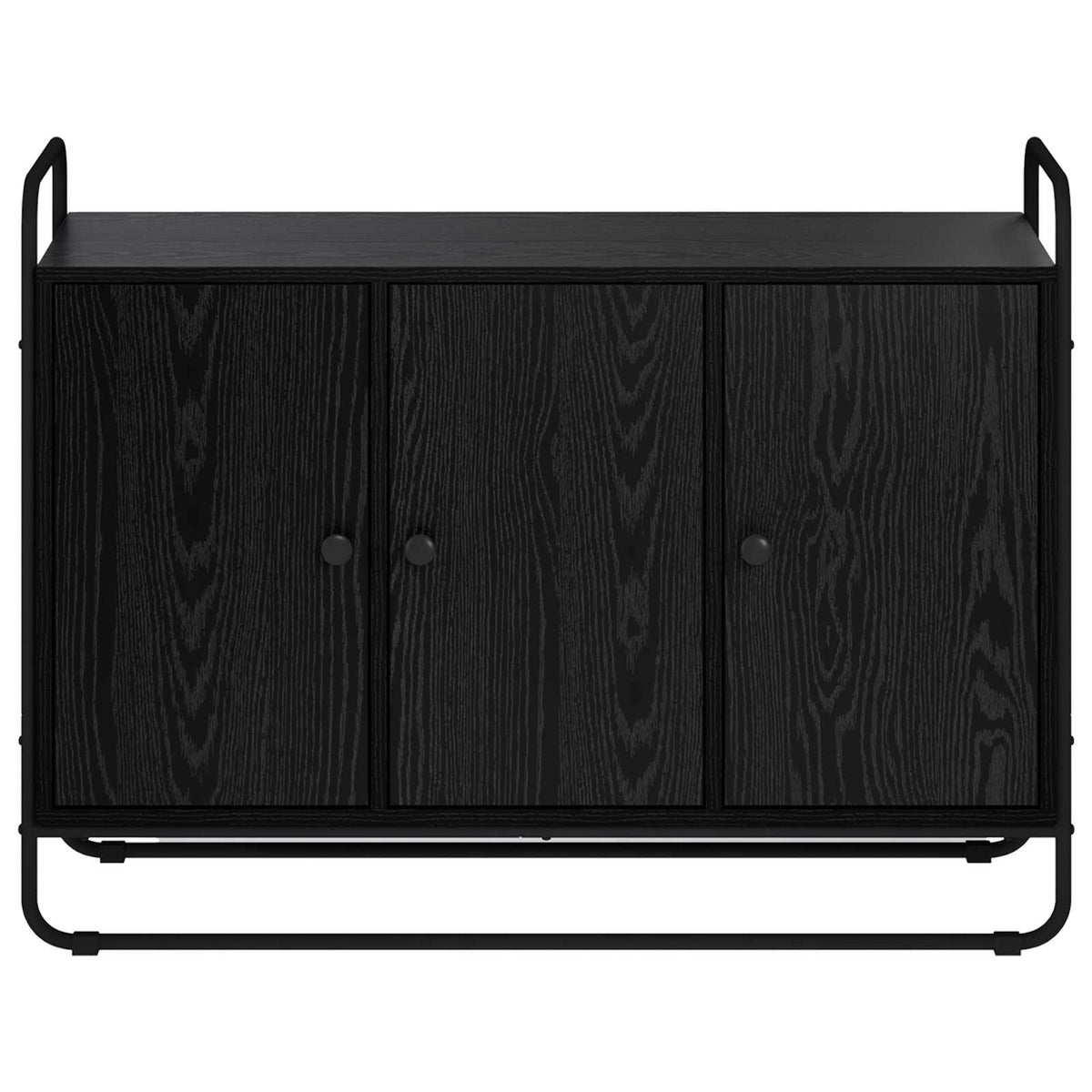 Dressoir Zwart eiken 102 x 35 x 75 cm Bewerkt hout