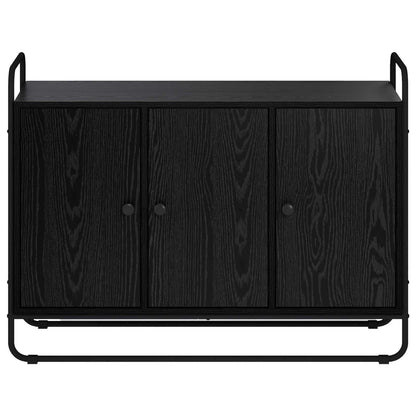 Dressoir Zwart eiken 102 x 35 x 75 cm Bewerkt hout