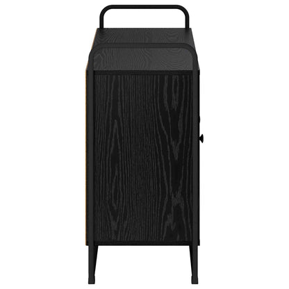 Dressoir Zwart eiken 102 x 35 x 75 cm Bewerkt hout