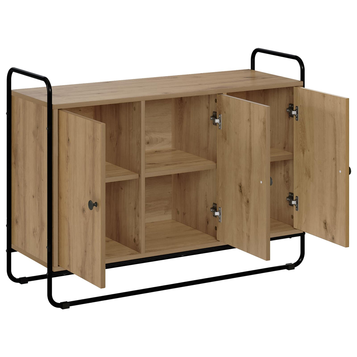 Dressoir Artisanaal eiken 102 x 35 x 75 cm Bewerkt hout