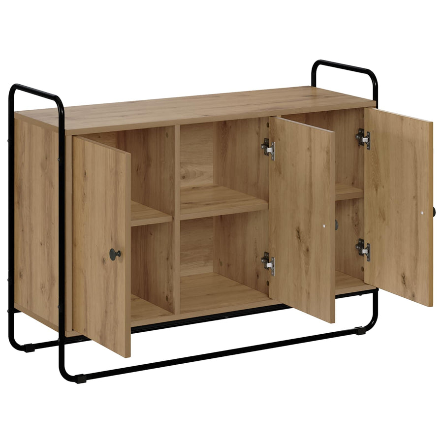 Dressoir Artisanaal eiken 102 x 35 x 75 cm Bewerkt hout
