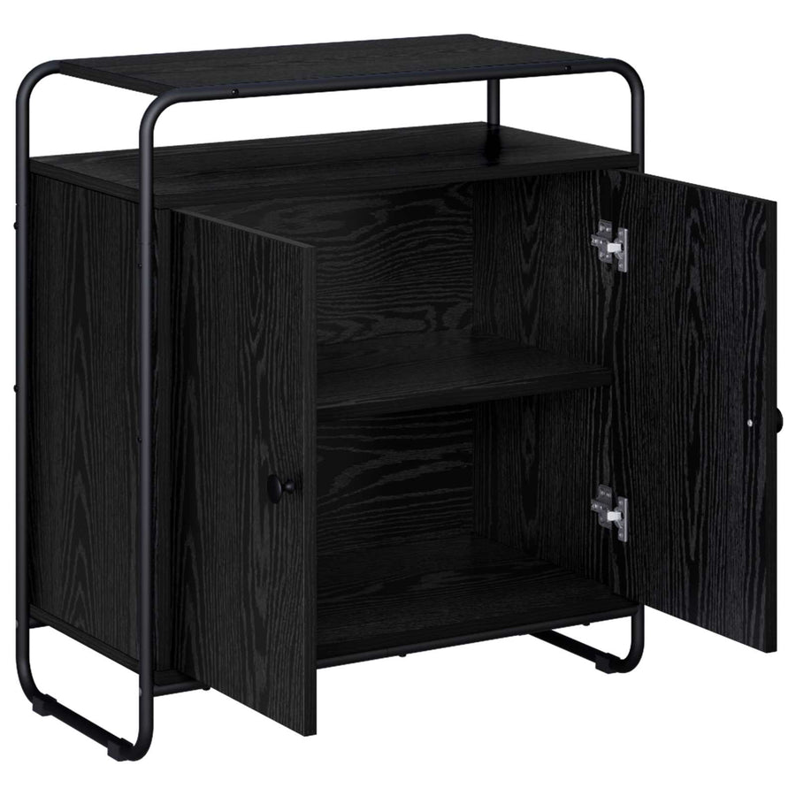 Dressoir Zwart eiken 68 x 35 x 75 cm Bewerkt hout
