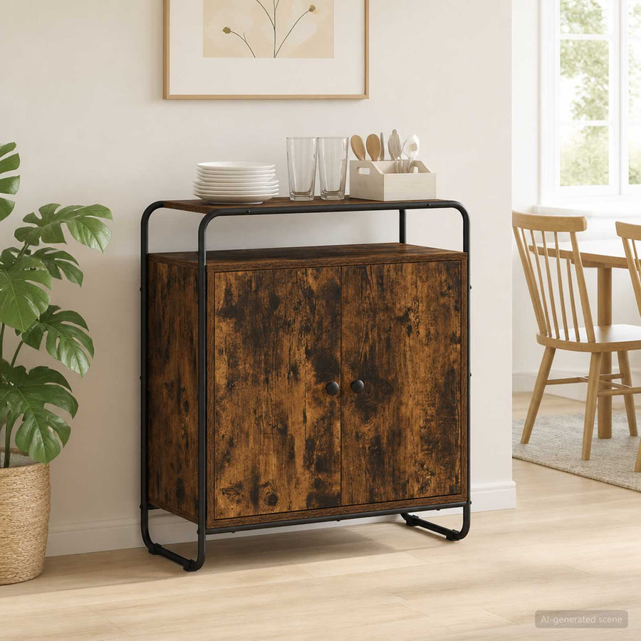 Dressoir Gerookt eiken 68 x 35 x 75 cm Bewerkt hout