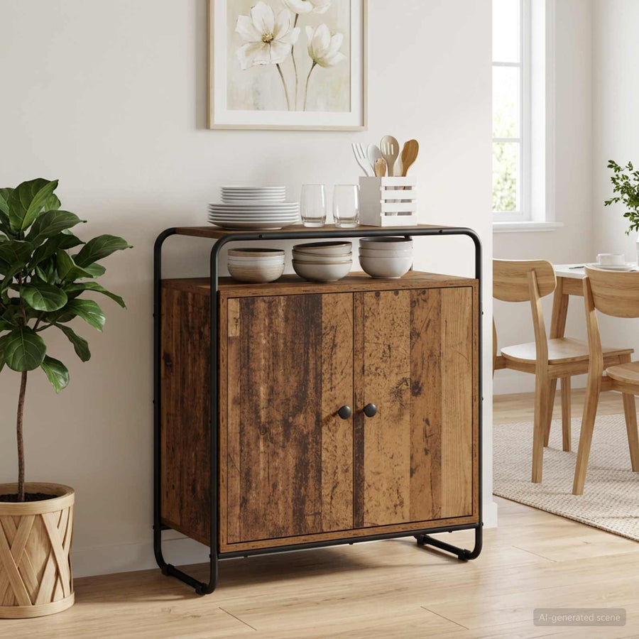 Dressoir Oud hout 68 x 35 x 75 cm Bewerkt hout
