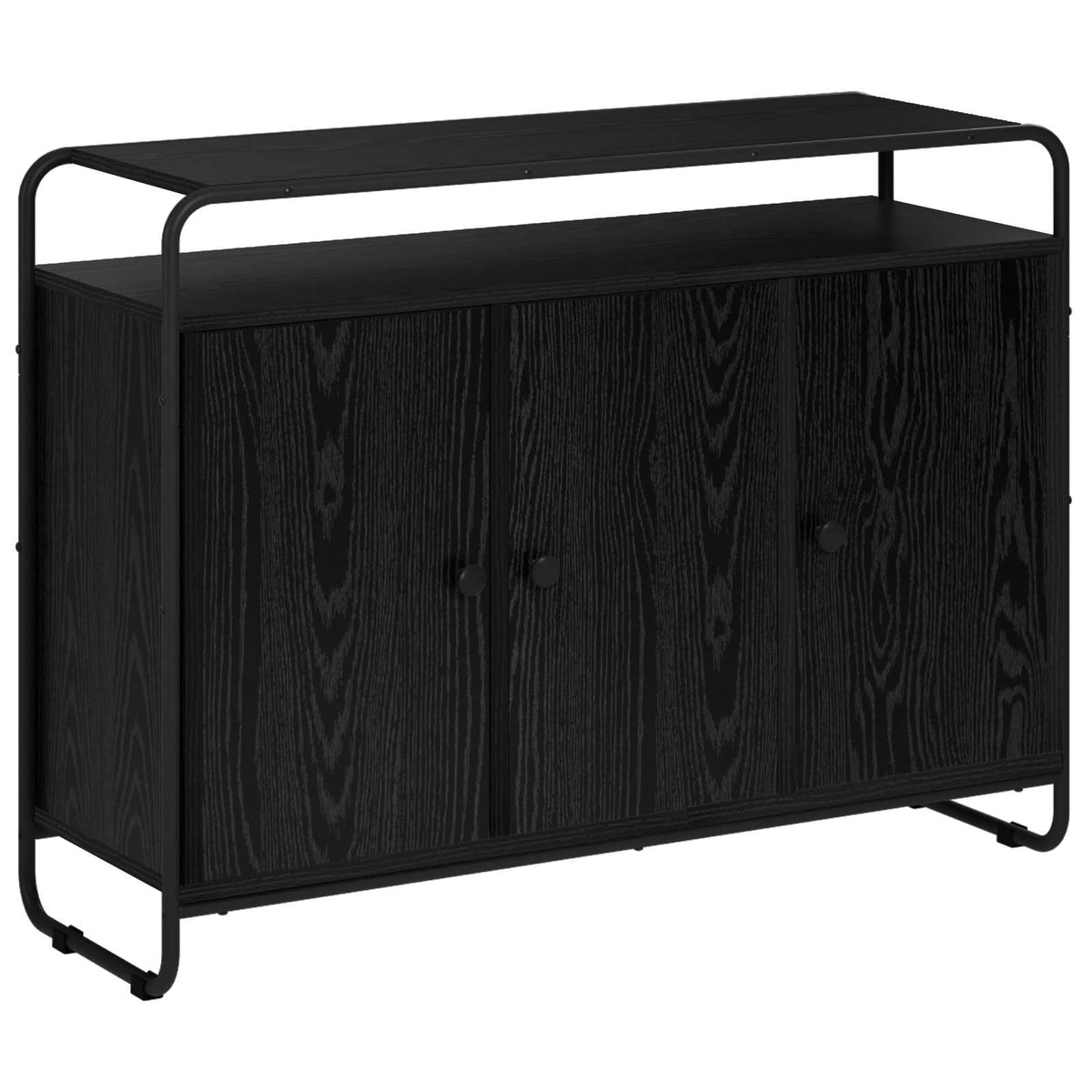 Dressoir Zwart eiken 102 x 35 x 75 cm Bewerkt hout
