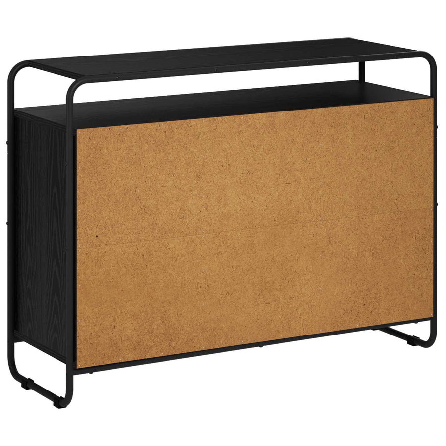 Dressoir Zwart eiken 102 x 35 x 75 cm Bewerkt hout