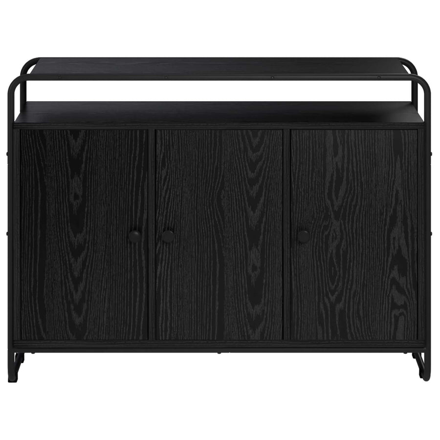 Dressoir Zwart eiken 102 x 35 x 75 cm Bewerkt hout