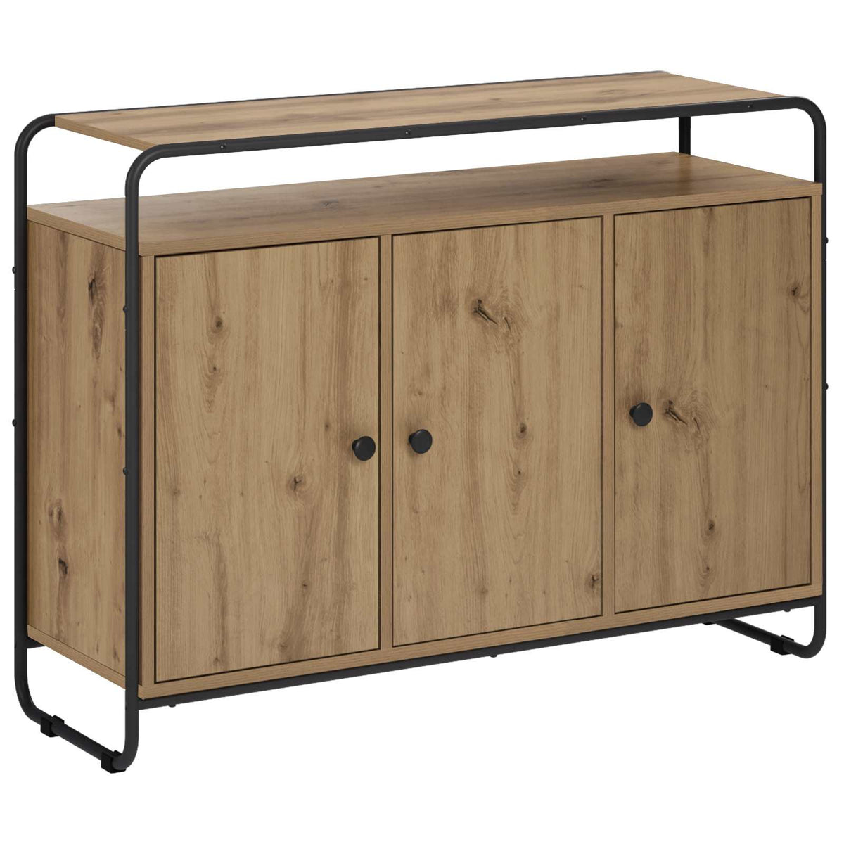 Dressoir Artisanaal eiken 102 x 35 x 75 cm Bewerkt hout