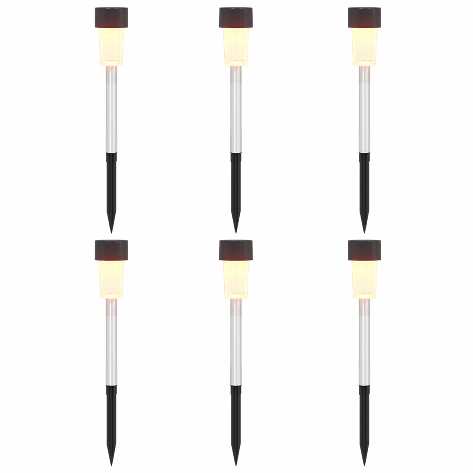 Buitenzonne-lampen met grondpin 6 pcs Warmwit 29,5 cm