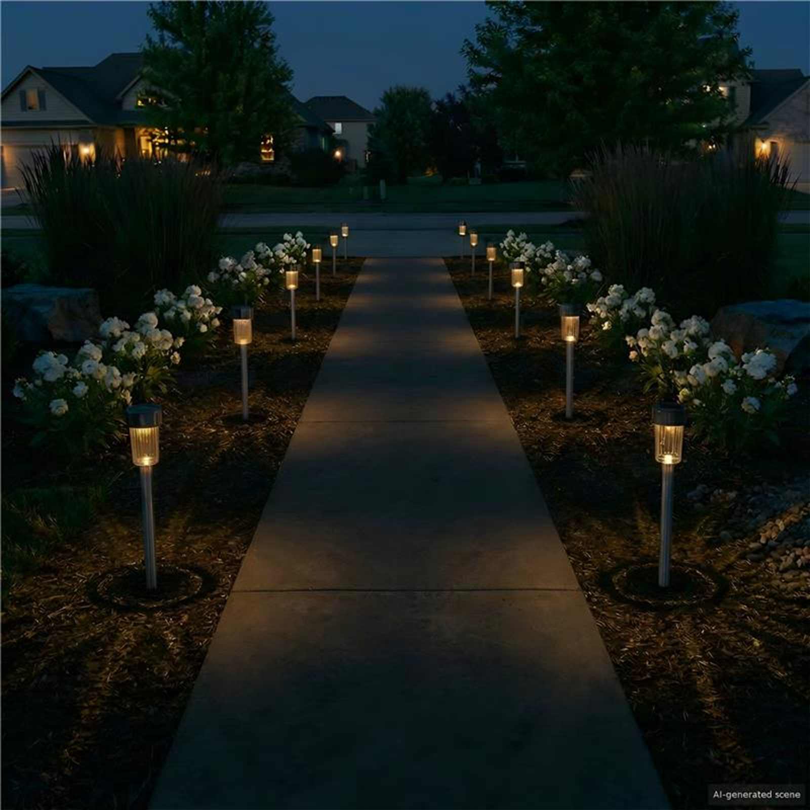Buitenzonne-lampen met grondpin 12 pcs Warmwit 29,5 cm
