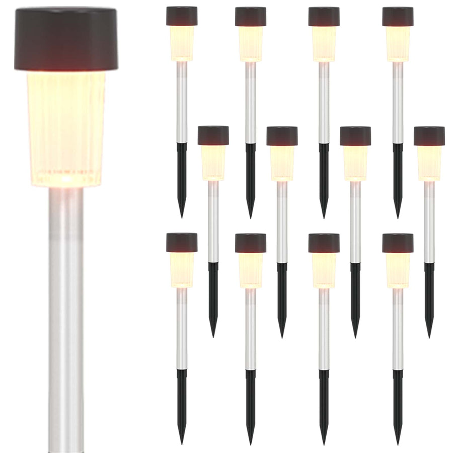 Buitenzonne-lampen met grondpin 12 pcs Warmwit 29,5 cm
