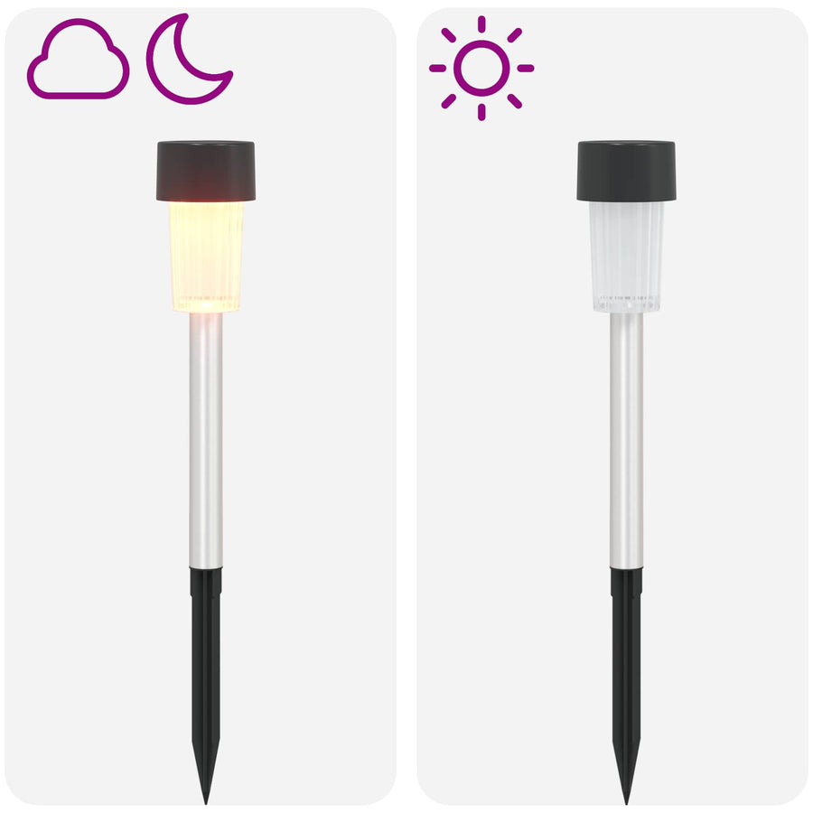 Buitenzonne-lampen met grondpin 12 pcs Warmwit 29,5 cm