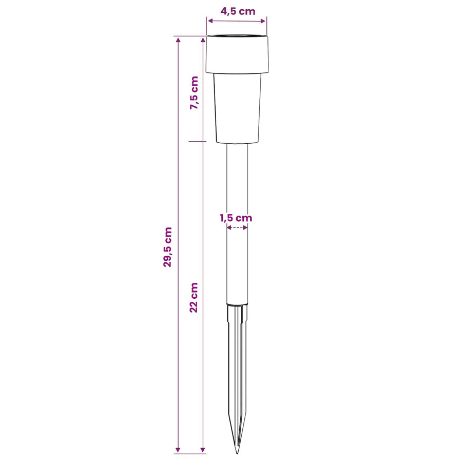 Buitenzonne-lampen met grondpin 12 pcs Warmwit 29,5 cm