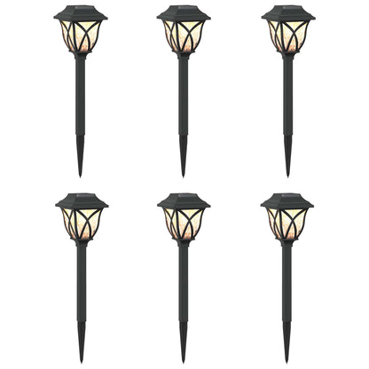 Buitenzonne-lampen met grondpin 6 pcs Warmwit 42 cm PP