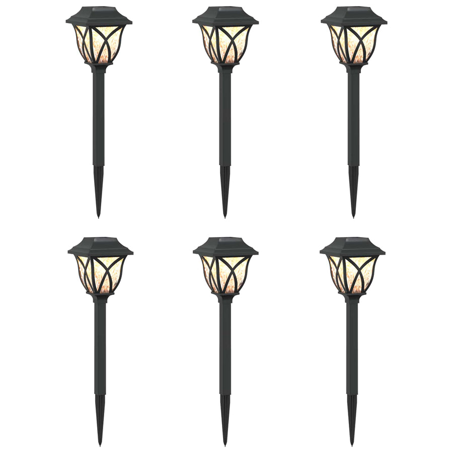Buitenzonne-lampen met grondpin 6 pcs Warmwit 42 cm PP
