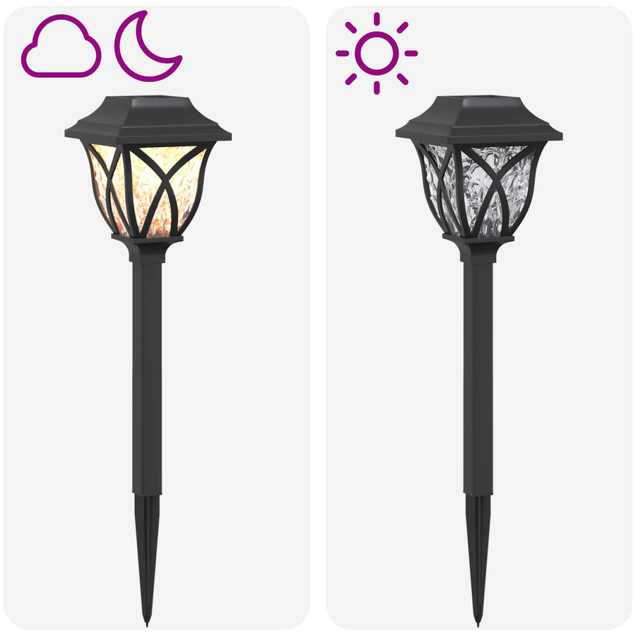Buitenzonne-lampen met grondpin 6 pcs Warmwit 42 cm PP