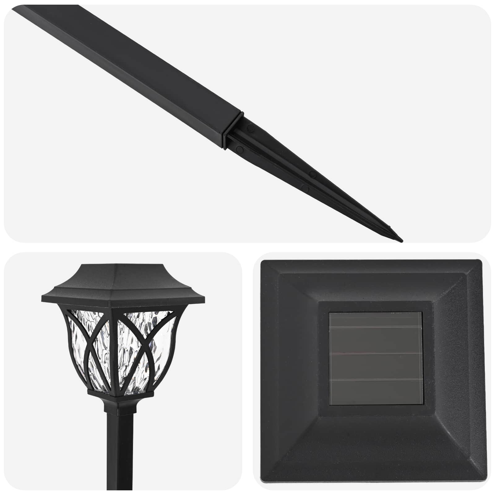 Buitenzonne-lampen met grondpin 12 pcs Warmwit 42 cm PP