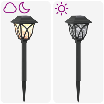 Buitenzonne-lampen met grondpin 24 pcs Warmwit 42 cm PP
