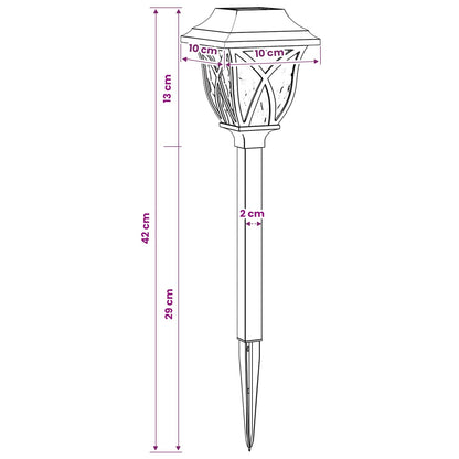 Buitenzonne-lampen met grondpin 24 pcs Warmwit 42 cm PP