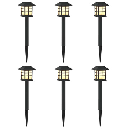 Buitenzonne-lampen met grondpin 6 pcs Warmwit 38,5 cm PP