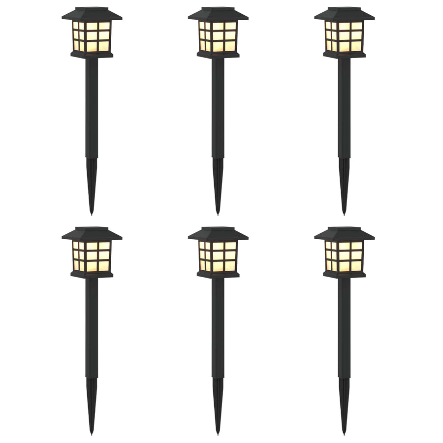 Buitenzonne-lampen met grondpin 6 pcs Warmwit 38,5 cm PP