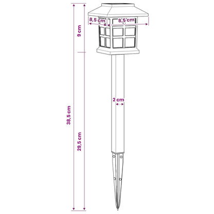 Buitenzonne-lampen met grondpin 6 pcs Warmwit 38,5 cm PP