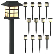 Buitenzonne-lampen met grondpin 12 pcs Warmwit 38,5 cm PP